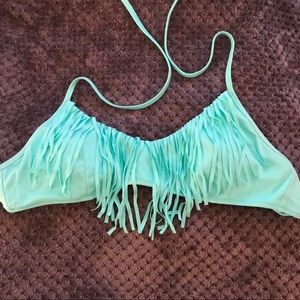 NWOT Victoria’s Secret Blue Fringe Bikini Top